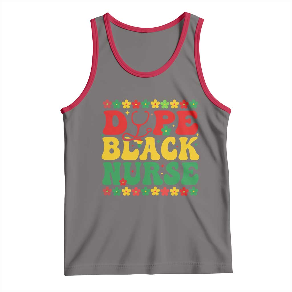 Melanin Queen Nursing Black History Month Gift Tank Top Dope Black Nurse TS12 Deep Heather Red Print Your Wear