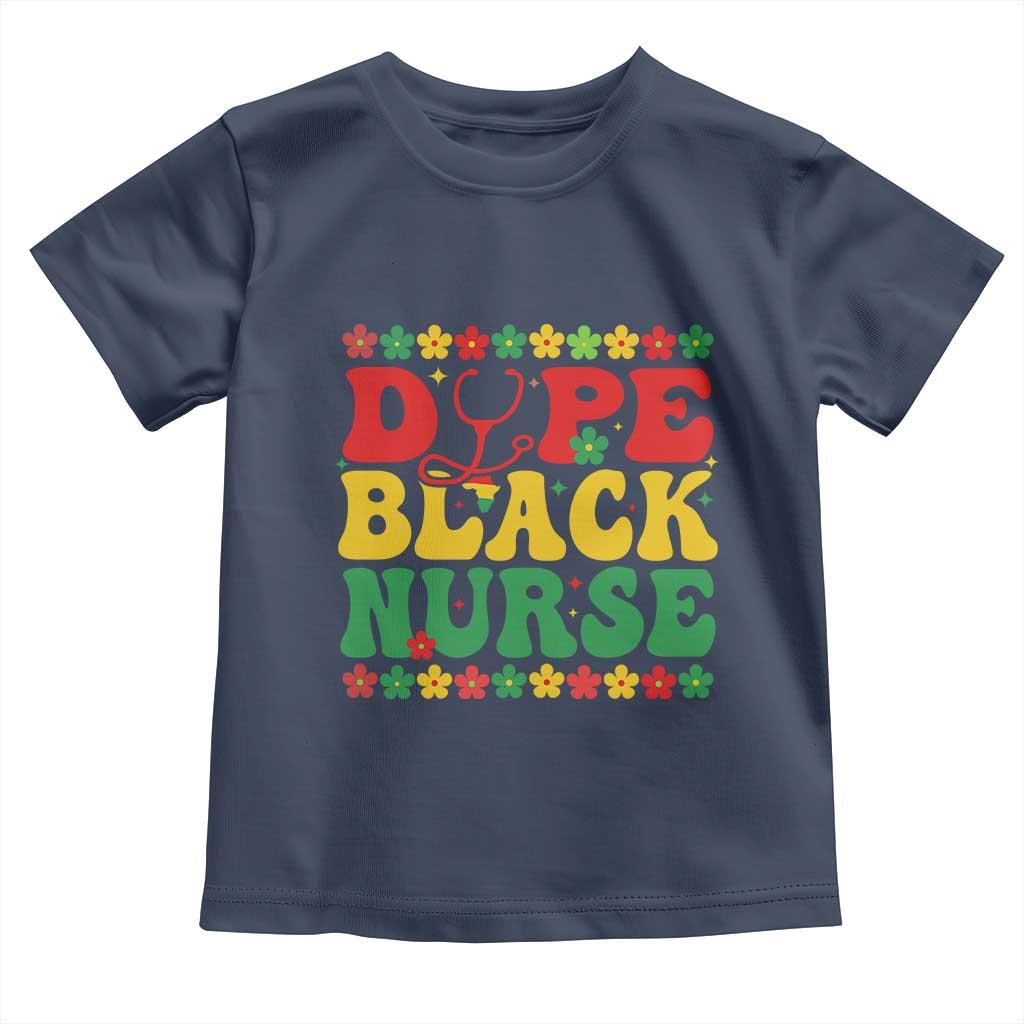 Melanin Queen Nursing Black History Month Gift Toddler T Shirt Dope Black Nurse TS12 Navy Print Your Wear
