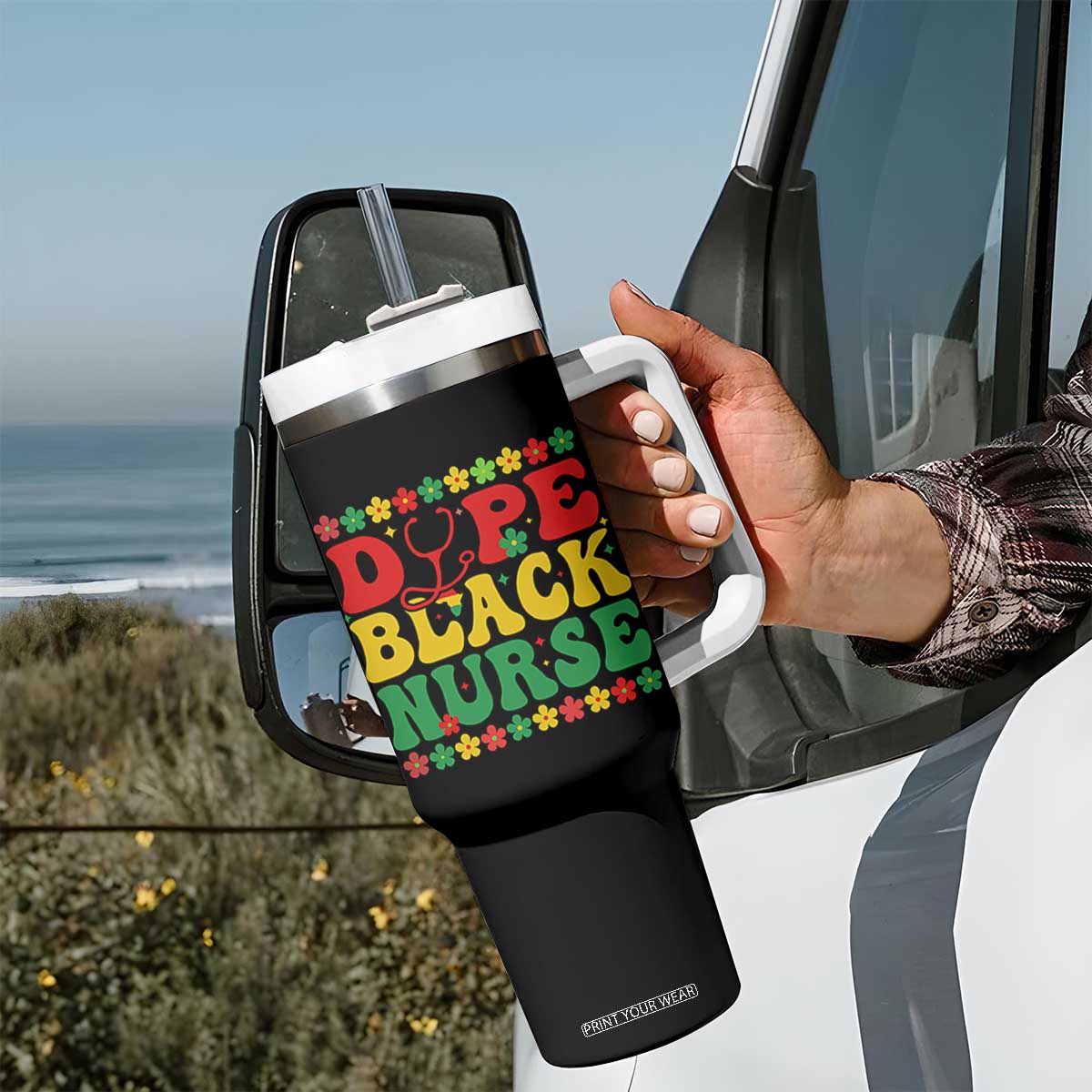 Melanin Queen Nursing Black History Month Gift Tumbler With Handle Dope Black Nurse TS12 Print Your Wear