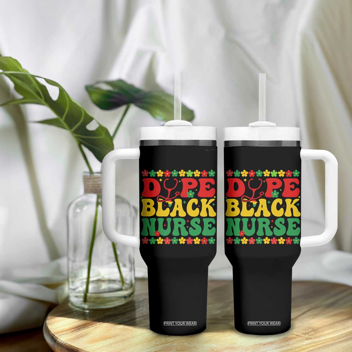 Melanin Queen Nursing Black History Month Gift Tumbler With Handle Dope Black Nurse TS12 Print Your Wear