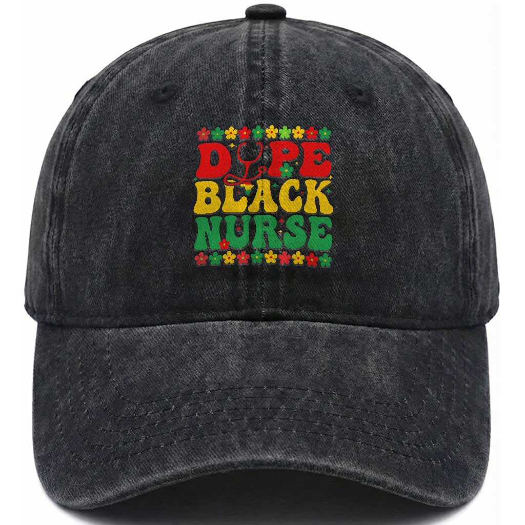 Melanin Queen Nursing Black History Month Gift Washed Cotton Baseball Cap Dope Black Nurse TS12 Print Your Wear