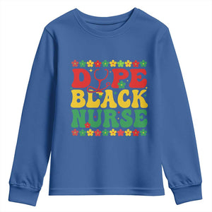 Melanin Queen Nursing Black History Month Gift Youth Sweatshirt Dope Black Nurse TS12 Royal Blue Print Your Wear