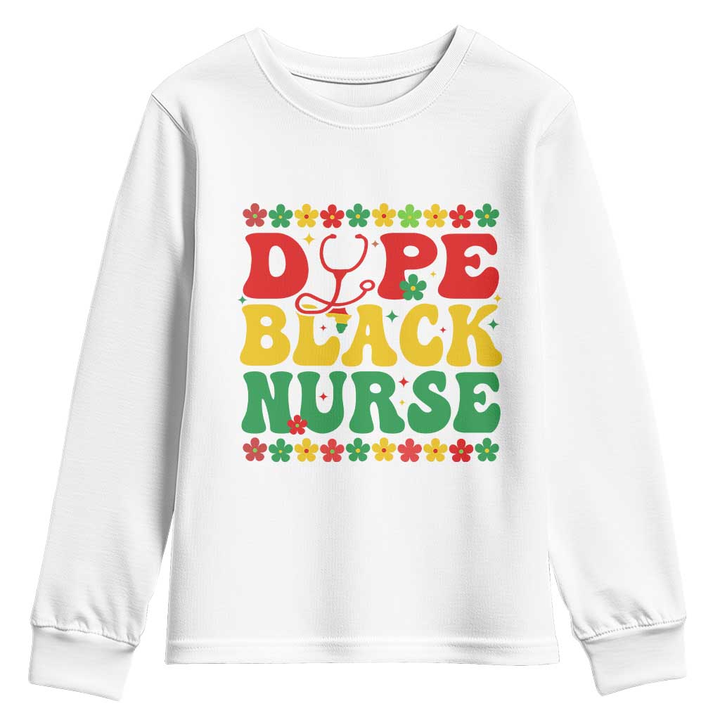 Melanin Queen Nursing Black History Month Gift Youth Sweatshirt Dope Black Nurse TS12 White Print Your Wear