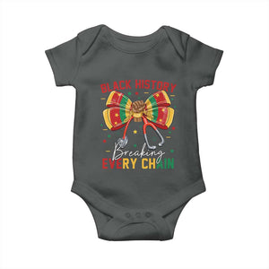 Black History Breaking Every Chain Baby Onesie Gift For Black Nurse TS12 Dark Heather Print Your Wear
