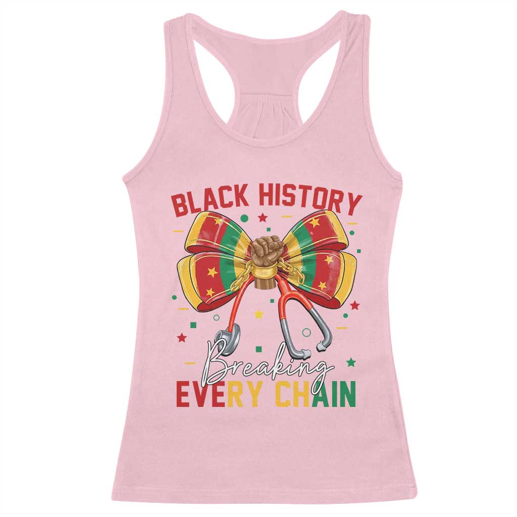 Black History Breaking Every Chain Racerback Tank Top Gift For Black Nurse TS12 Light Pink Print Your Wear