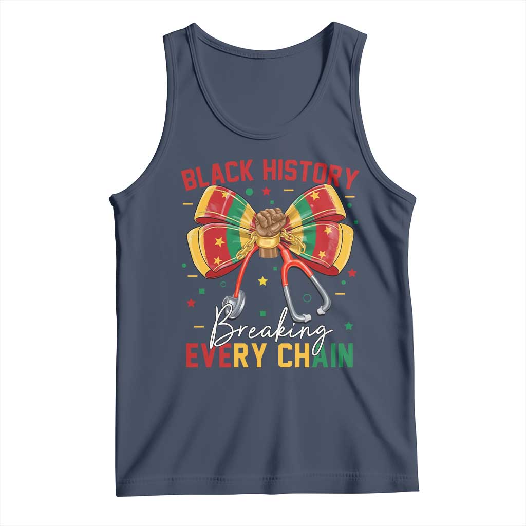 Black History Breaking Every Chain Tank Top Gift For Black Nurse TS12 Navy Print Your Wear