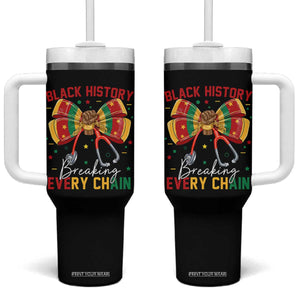 Black History Breaking Every Chain Tumbler With Handle Gift For Black Nurse TS12 One Size: 40 oz Black Print Your Wear