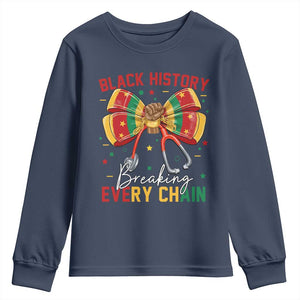 Black History Breaking Every Chain Youth Sweatshirt Gift For Black Nurse TS12 Navy Print Your Wear