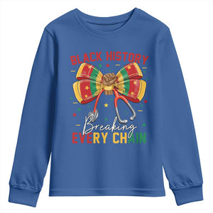 Black History Breaking Every Chain Youth Sweatshirt Gift For Black Nurse TS12 Royal Blue Print Your Wear