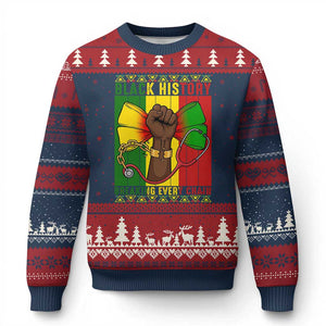 Breaking Every Chain Ugly Christmas Sweater Black History Medical Professional Gift TS12 Navy Red Print Your Wear