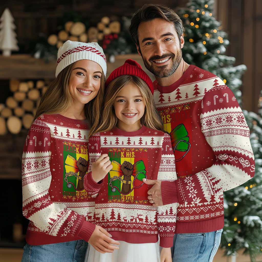 Breaking Every Chain Ugly Christmas Sweater Black History Medical Professional Gift TS12 Red Beige Print Your Wear