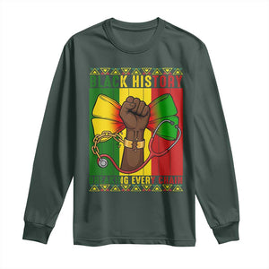 Breaking Every Chain Long Sleeve Shirt Black History Medical Professional Gift TS12 Dark Forest Green Print Your Wear