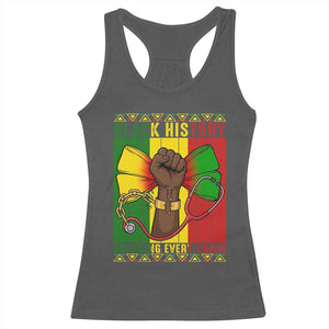 Breaking Every Chain Racerback Tank Top Black History Medical Professional Gift TS12 Dark Heather Print Your Wear