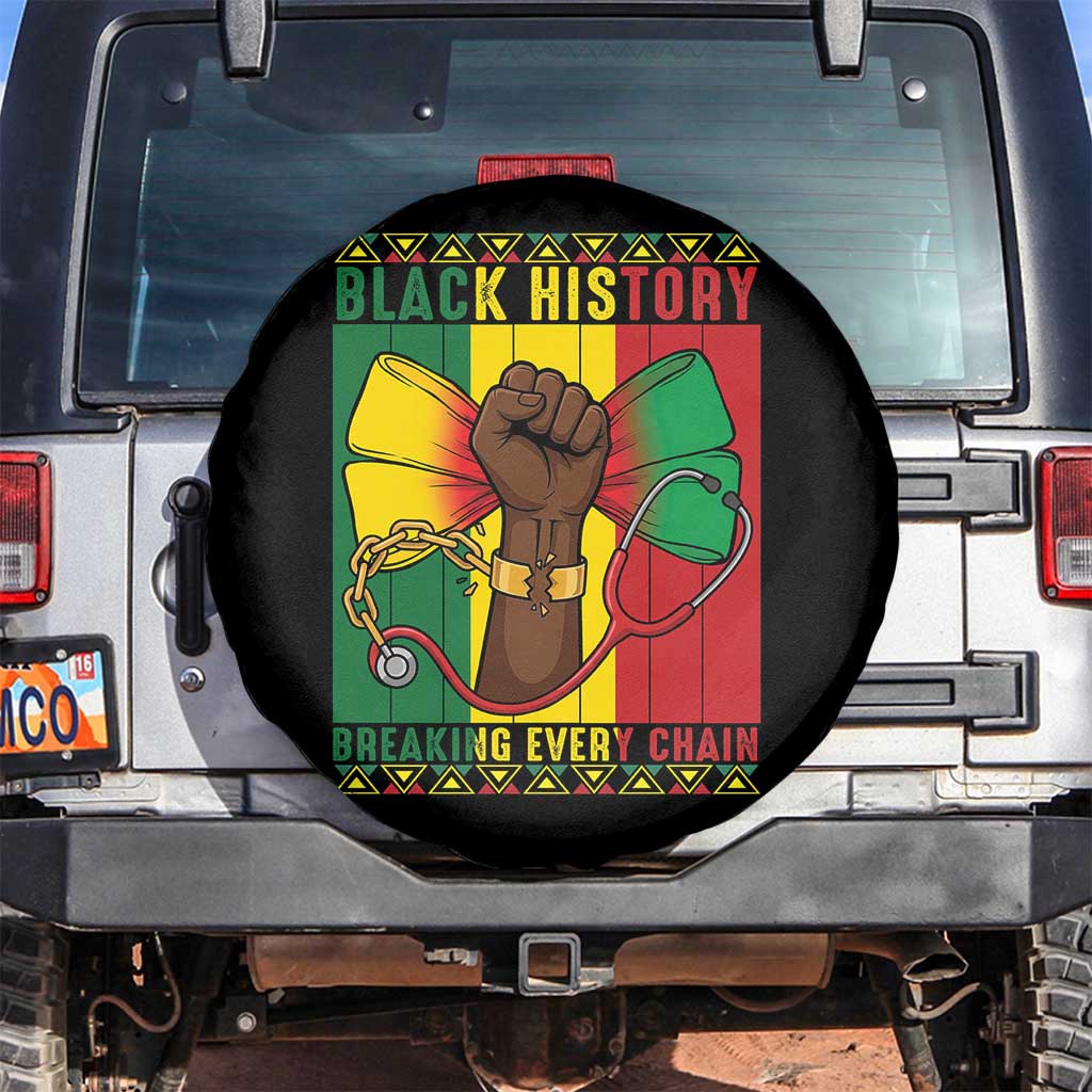 Breaking Every Chain Spare Tire Cover Black History Medical Professional Gift TS12 No hole Black Print Your Wear