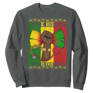 Breaking Every Chain Sweatshirt Black History Medical Professional Gift TS12 Dark Heather Print Your Wear