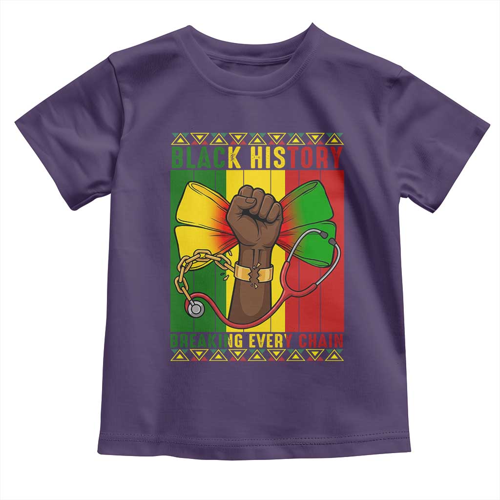 Breaking Every Chain Toddler T Shirt Black History Medical Professional Gift TS12 Purple Print Your Wear