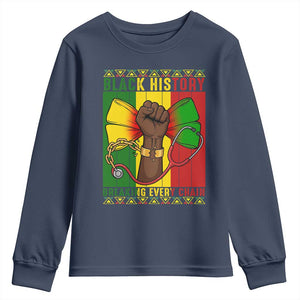 Breaking Every Chain Youth Sweatshirt Black History Medical Professional Gift TS12 Navy Print Your Wear
