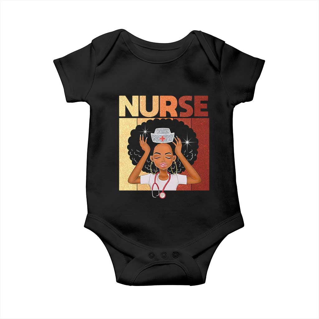 Strong Black Nurse Baby Onesie Black History Medical Professional Gift TS12 Black Print Your Wear