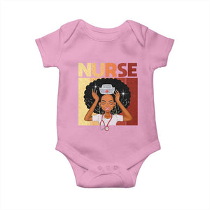Strong Black Nurse Baby Onesie Black History Medical Professional Gift TS12 Light Pink Print Your Wear