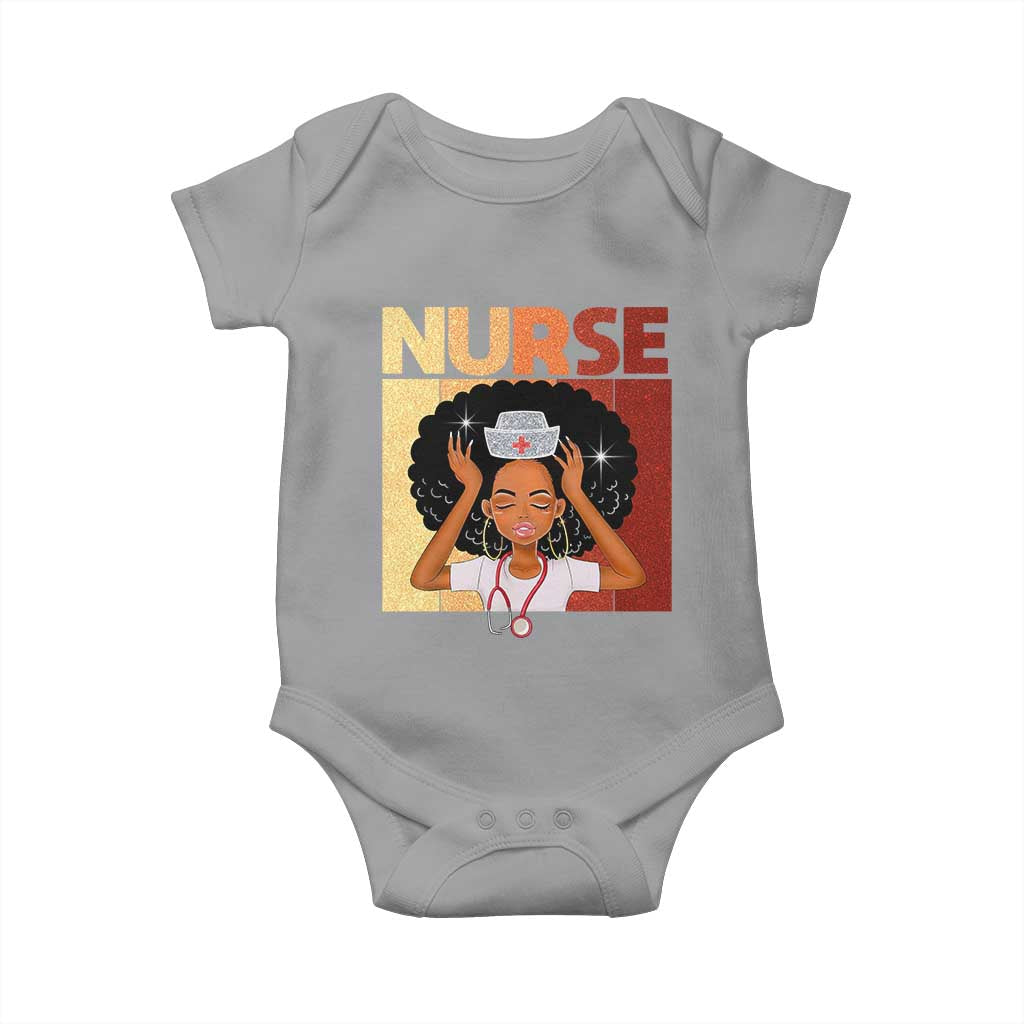 Strong Black Nurse Baby Onesie Black History Medical Professional Gift TS12 Sport Gray Print Your Wear