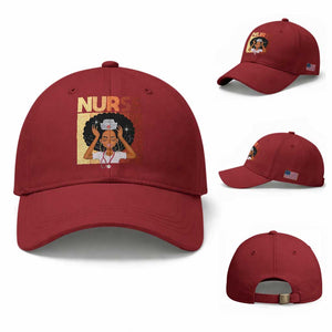 Strong Black Nurse Baseball Cap Black History Medical Professional Gift TS12 Baseball Cap Universal Fit Cherry Red Print Your Wear