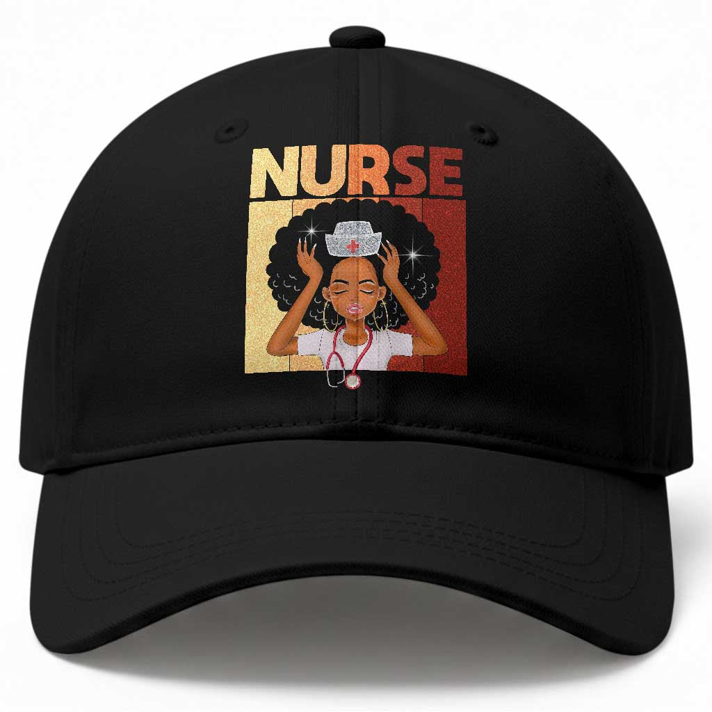 Strong Black Nurse Baseball Cap Black History Medical Professional Gift TS12 Print Your Wear