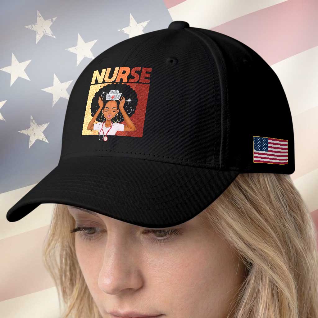 Strong Black Nurse Baseball Cap Black History Medical Professional Gift TS12 Print Your Wear