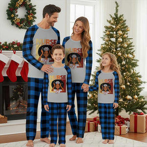 Strong Black Nurse Plaid Pajama Set Black History Medical Professional Gift TS12 Blue Plaid Print Your Wear