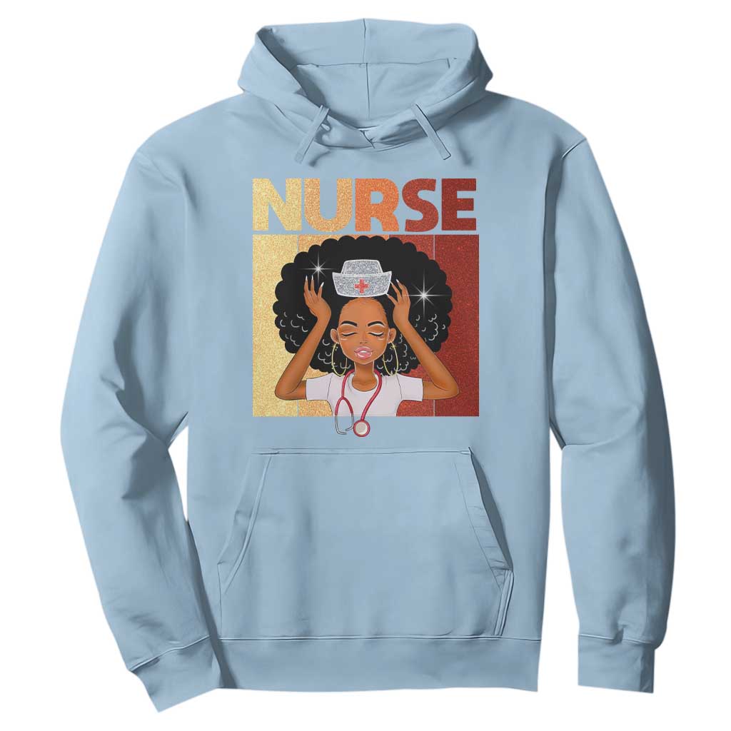 Strong Black Nurse Hoodie Black History Medical Professional Gift TS12 Light Blue Print Your Wear