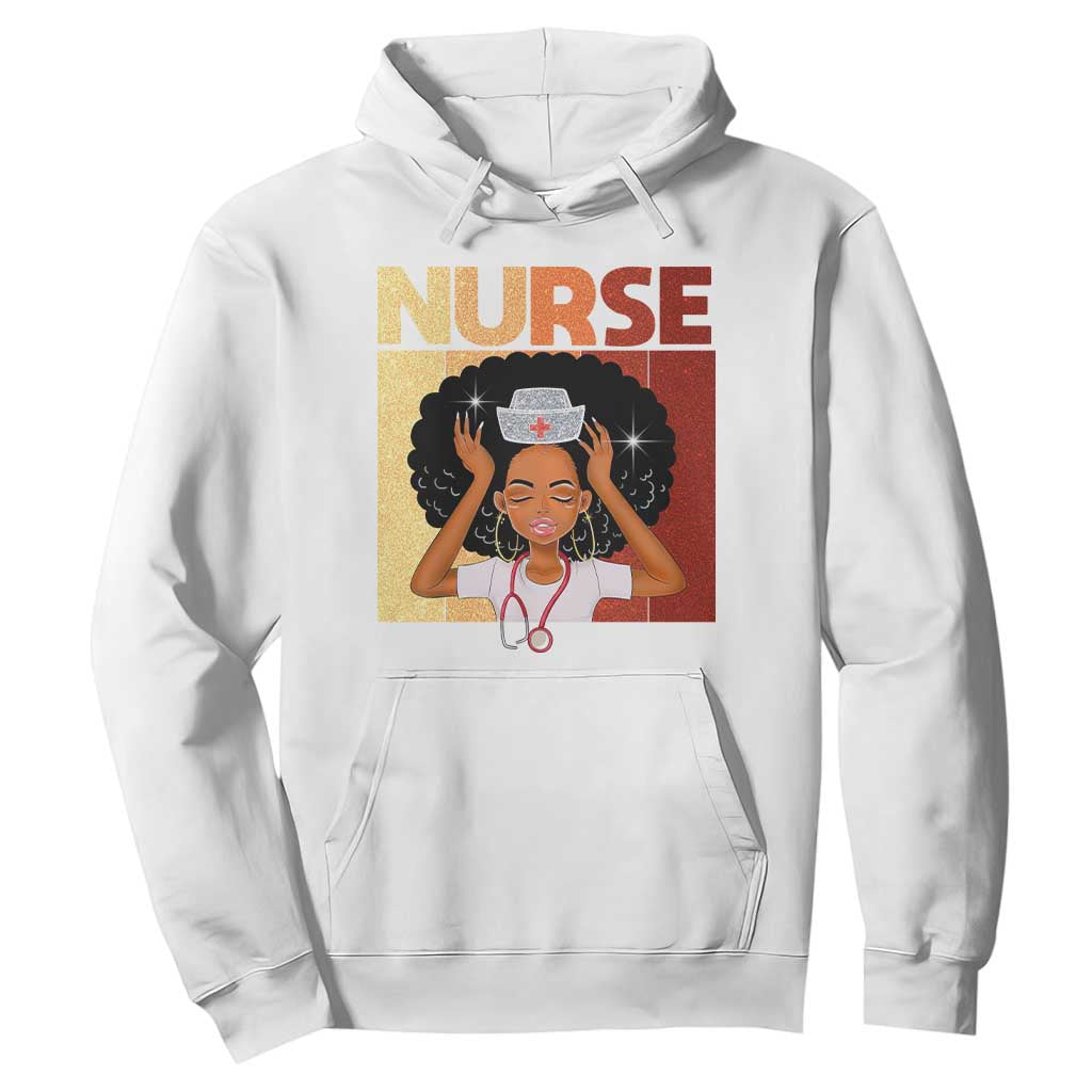 Strong Black Nurse Hoodie Black History Medical Professional Gift TS12 White Print Your Wear