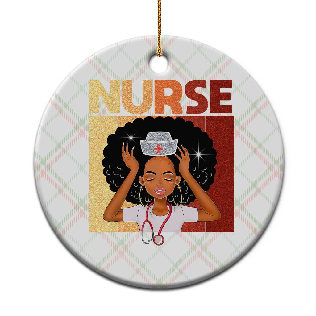 Strong Black Nurse Ceramic Ornament Black History Medical Professional Gift TS12 1pc Christmas Plaid Print Your Wear