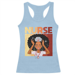 Strong Black Nurse Racerback Tank Top Black History Medical Professional Gift TS12 Light Blue Print Your Wear