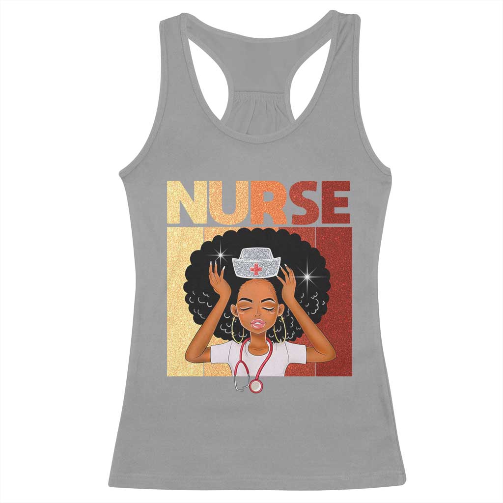 Strong Black Nurse Racerback Tank Top Black History Medical Professional Gift TS12 Sport Gray Print Your Wear