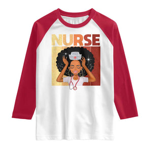 Strong Black Nurse Raglan Shirt Black History Medical Professional Gift TS12 White Red Print Your Wear