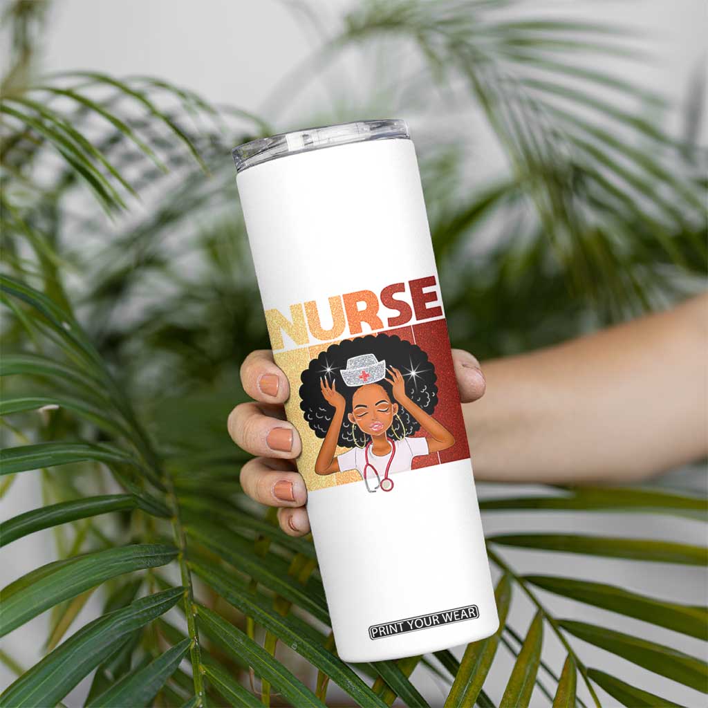 Strong Black Nurse Skinny Tumbler Black History Medical Professional Gift TS12 Print Your Wear