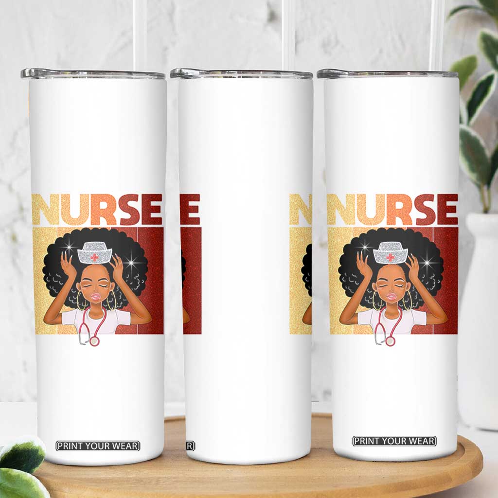 Strong Black Nurse Skinny Tumbler Black History Medical Professional Gift TS12 Print Your Wear