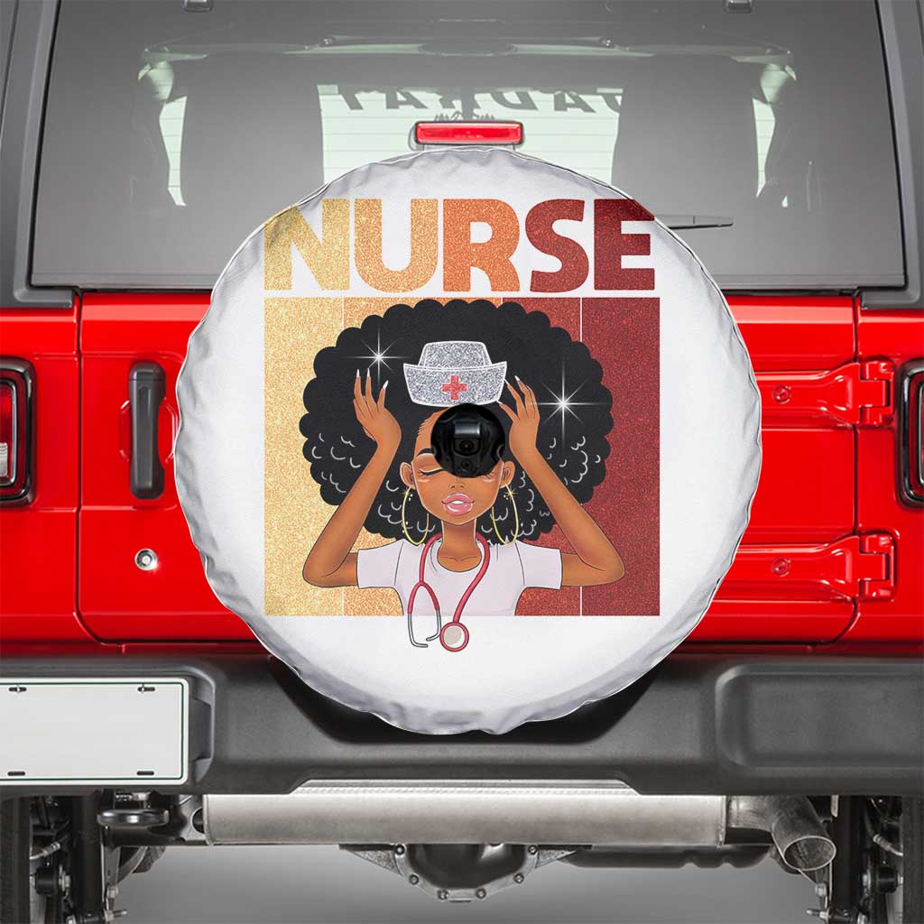 Strong Black Nurse Spare Tire Cover Black History Medical Professional Gift TS12 White Print Your Wear