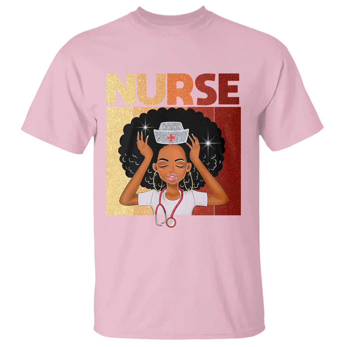 Strong Black Nurse T Shirt Black History Medical Professional Gift TS12 Light Pink Print Your Wear