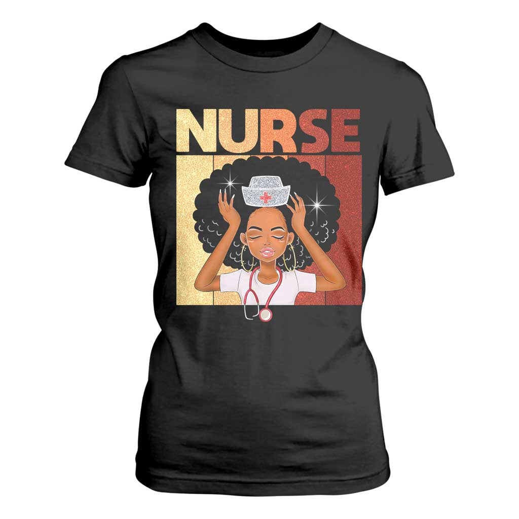 Strong Black Nurse T Shirt For Women Black History Medical Professional Gift TS12 Black Print Your Wear