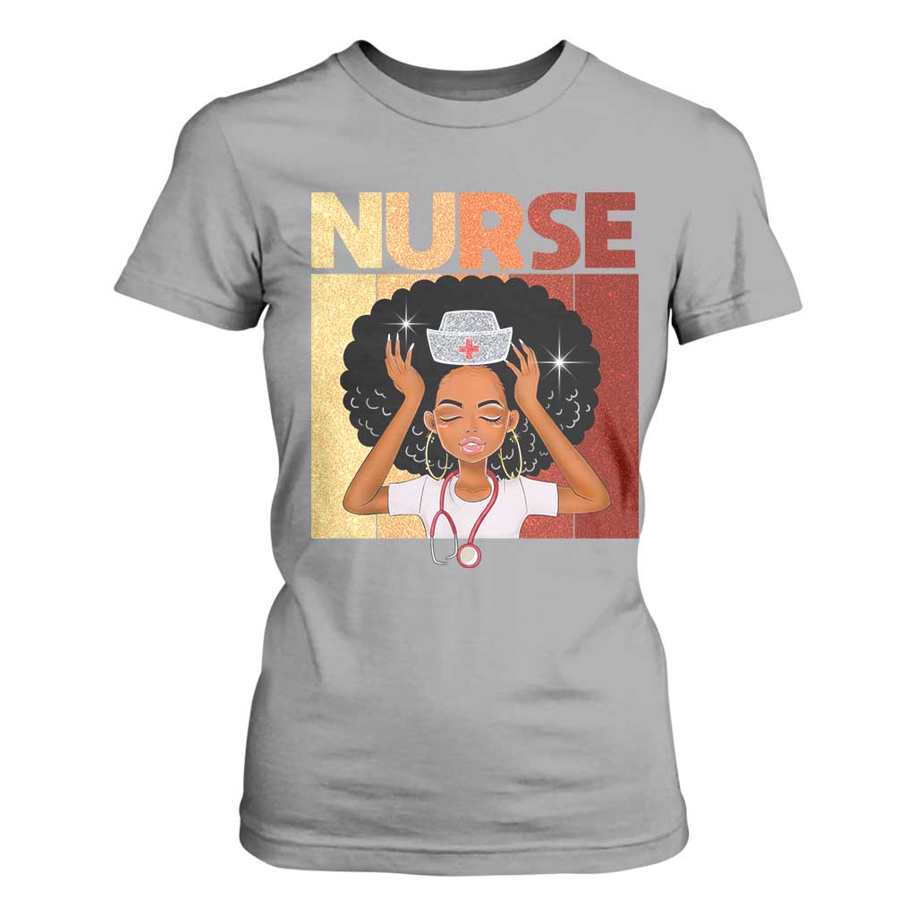 Strong Black Nurse T Shirt For Women Black History Medical Professional Gift TS12 Sport Gray Print Your Wear