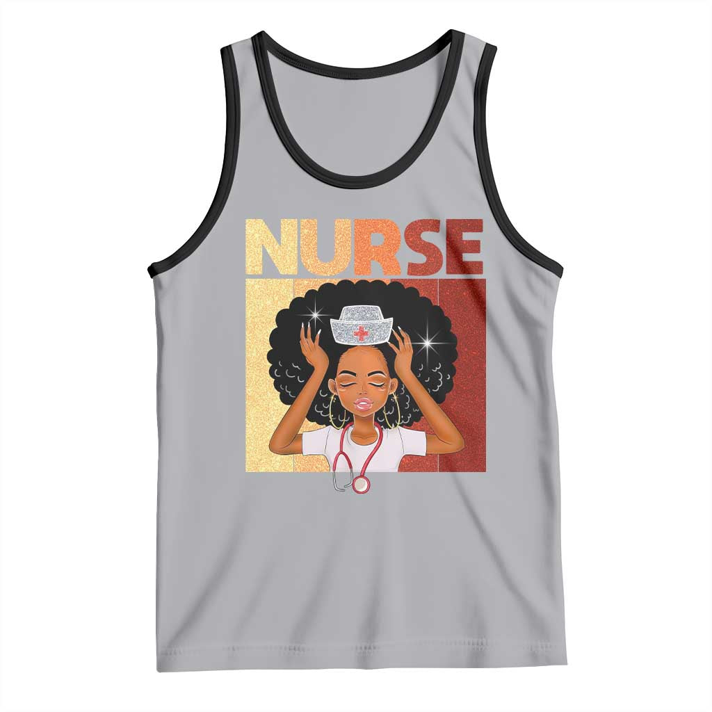 Strong Black Nurse Tank Top Black History Medical Professional Gift TS12 Athletic Heather Black Print Your Wear