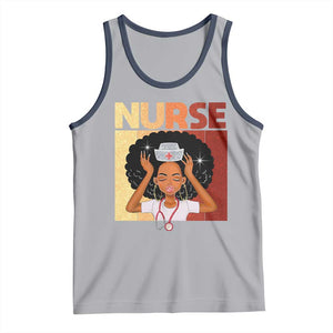 Strong Black Nurse Tank Top Black History Medical Professional Gift TS12 Athletic Heather Navy Print Your Wear