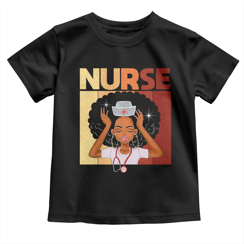 Strong Black Nurse Toddler T Shirt Black History Medical Professional Gift TS12 Black Print Your Wear