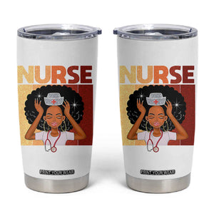 Strong Black Nurse Tumbler Cup Black History Medical Professional Gift TS12 White Print Your Wear