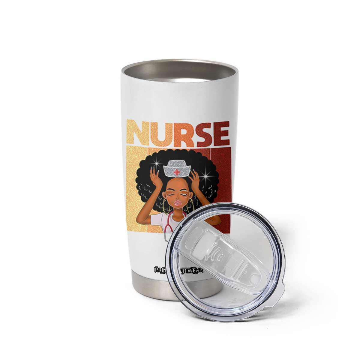 Strong Black Nurse Tumbler Cup Black History Medical Professional Gift TS12 Print Your Wear