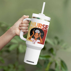Strong Black Nurse Tumbler With Handle Black History Medical Professional Gift TS12 Print Your Wear