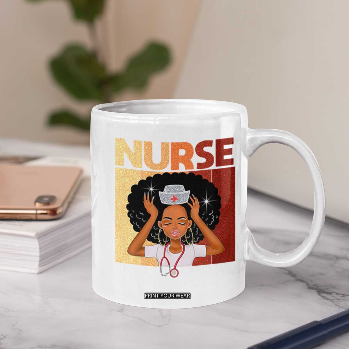 Strong Black Nurse Coffee Mug Black History Medical Professional Gift TS12 Print Your Wear