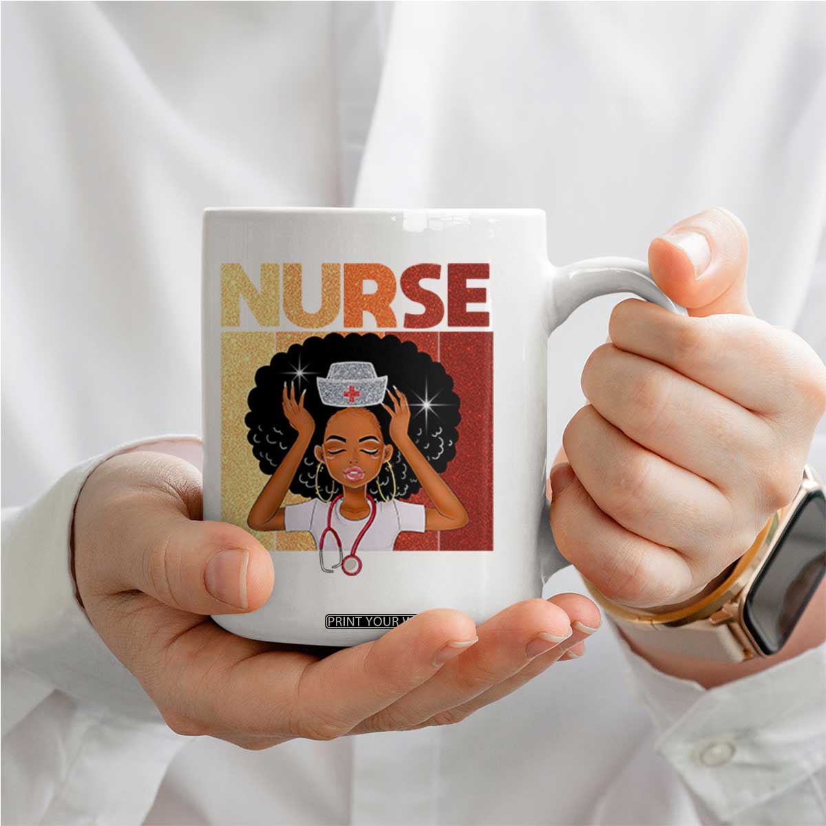 Strong Black Nurse Coffee Mug Black History Medical Professional Gift TS12 Print Your Wear