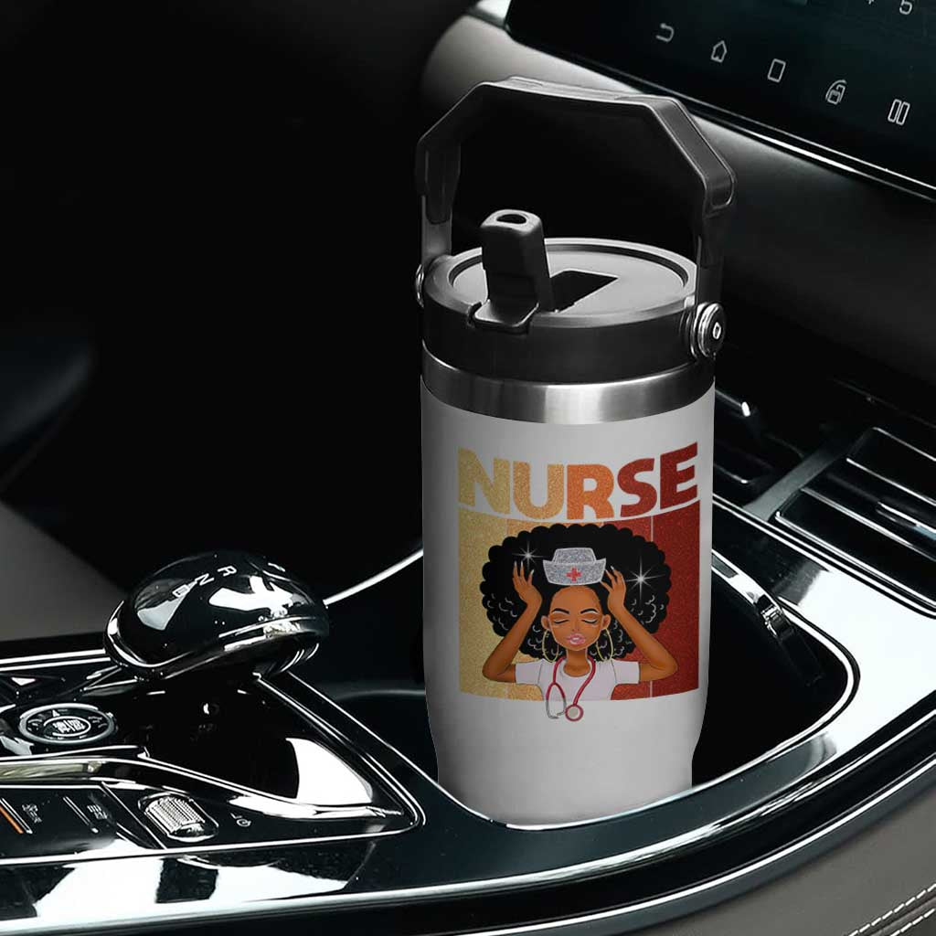 Strong Black Nurse Flip Straw Tumbler Black History Medical Professional Gift TS12 Print Your Wear