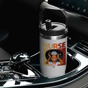 Strong Black Nurse Flip Straw Tumbler Black History Medical Professional Gift TS12 Print Your Wear